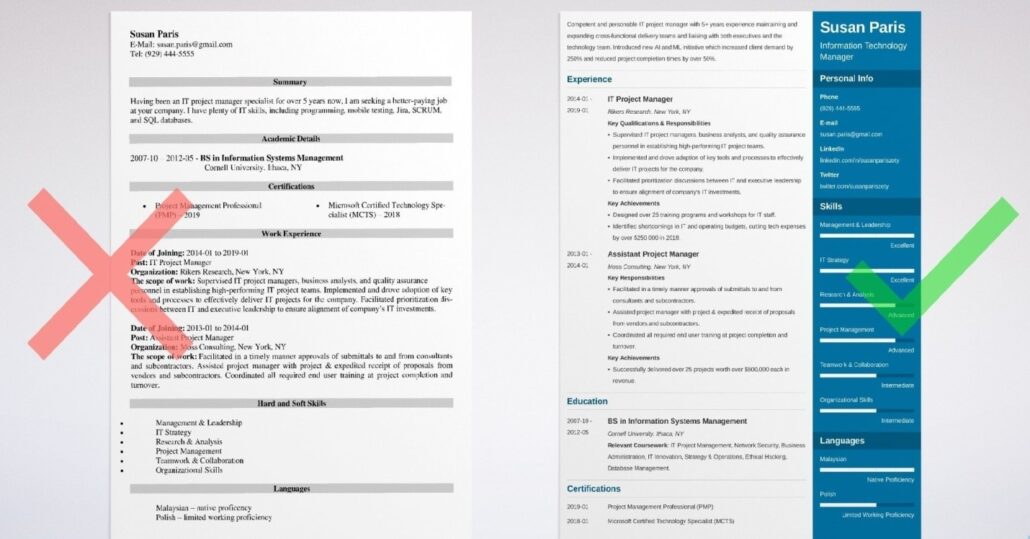 Why should you know about IT manager resume examples