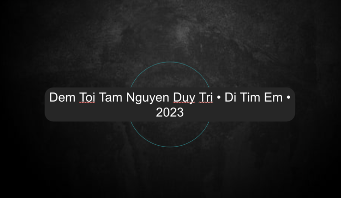 Dem Toi Tam Nguyen Duy Tri • Di Tim Em • 2023